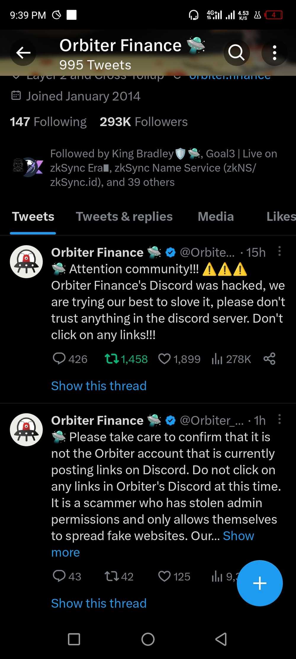 Orbiter Finance Discord Server Hacked