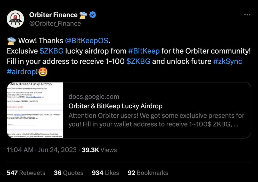 Orbiter Finance Users Beware Hackers Invade Discord Initiate Airdrop Scam